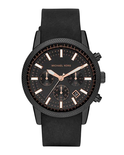 michael kors blake mens watch black|michael kors black silicone watch.